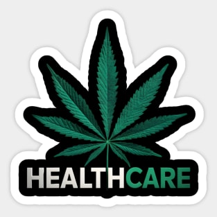 Healthcare Leaf | Cannabis T Shirt Design Sticker